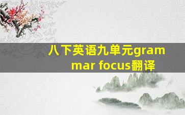 八下英语九单元grammar focus翻译